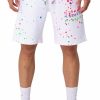 Men My Brand Shorts | Neon Paint Splash Mb Short White