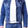 Men My Brand Jackets | Ribbed Biker Jacket Blue