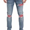 Men My Brand Jeans | Red Ripped Biker Jeans