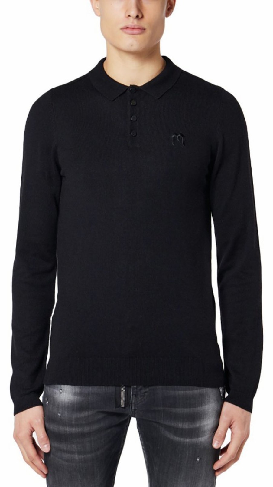 Men My Brand Polos | Solid M Longsleeve Polo