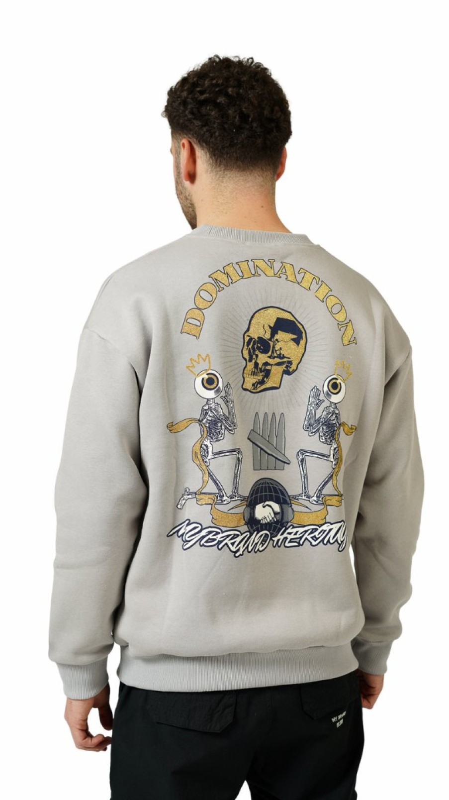 Men My Brand Sweaters | Mb Domination Gold Print Sweater