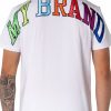 Men My Brand T-Shirts | My Brand Rainbow College T-Shirt White