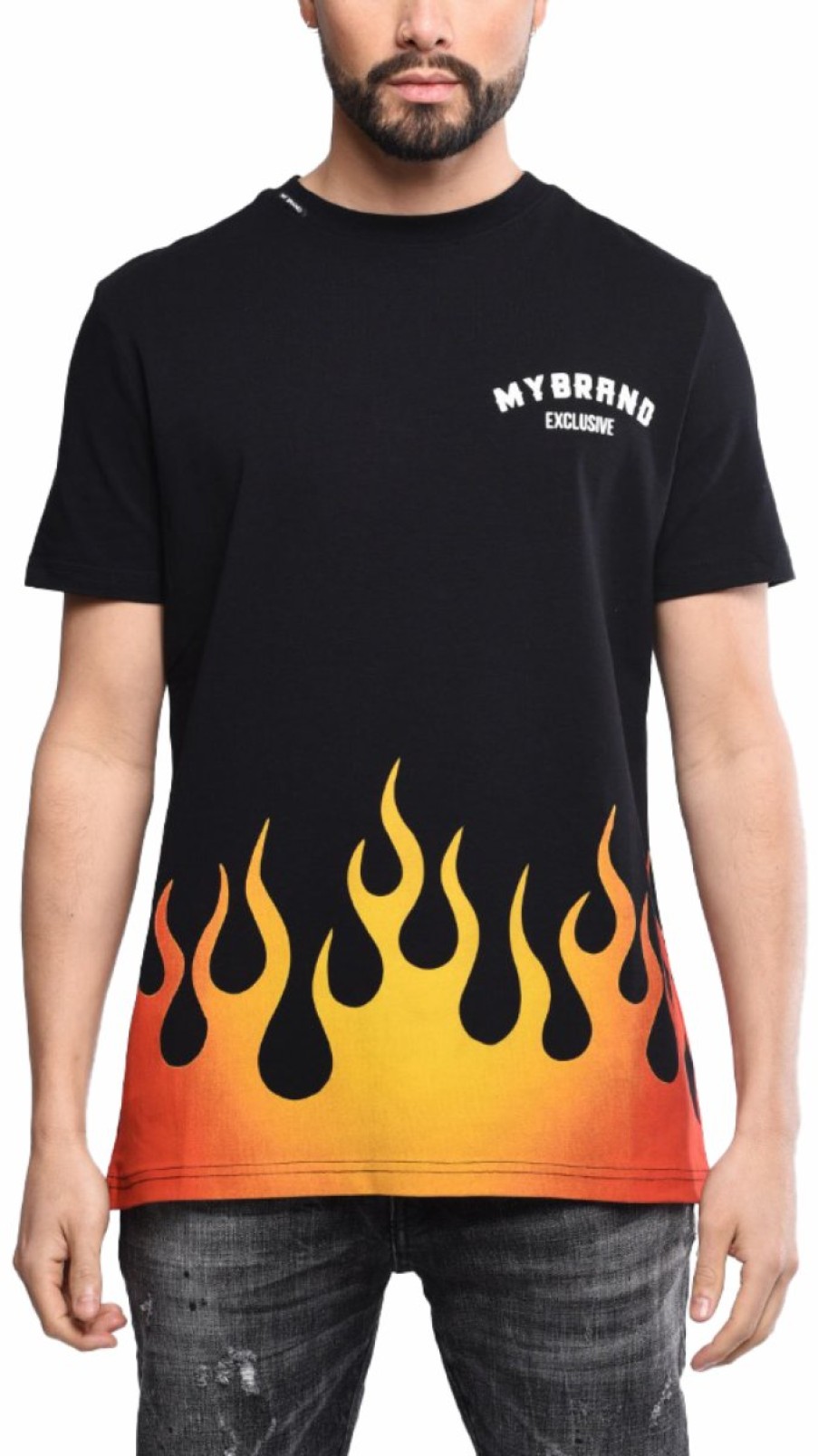 Men My Brand T-Shirts | Mb Fire T-Shirt Black