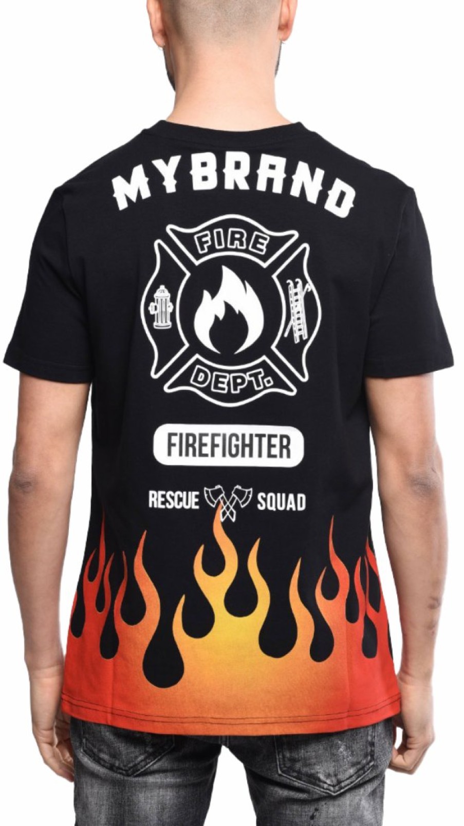 Men My Brand T-Shirts | Mb Fire T-Shirt Black