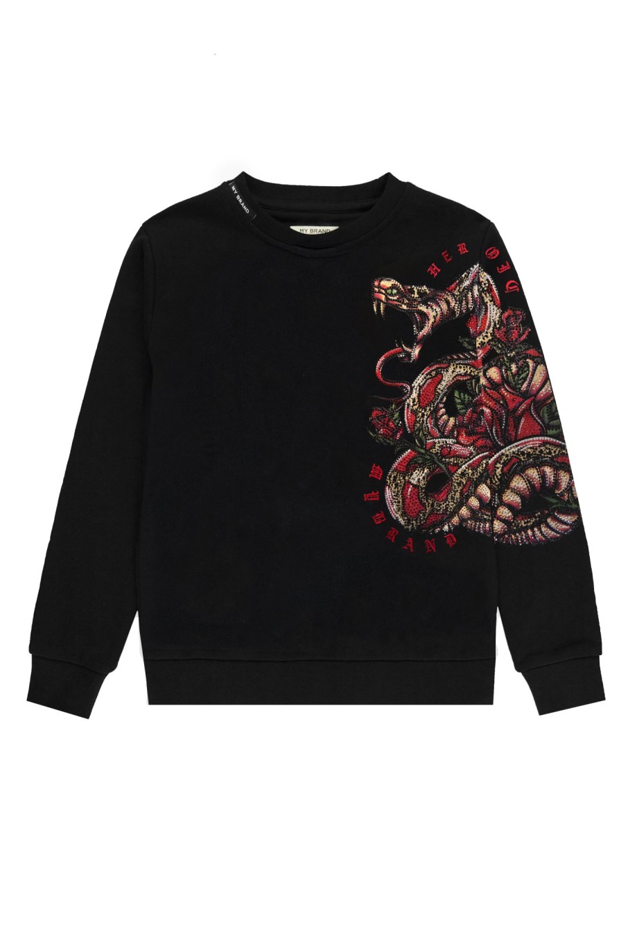 Junior My Brand Sweaters | Snake Rose Sweater Black