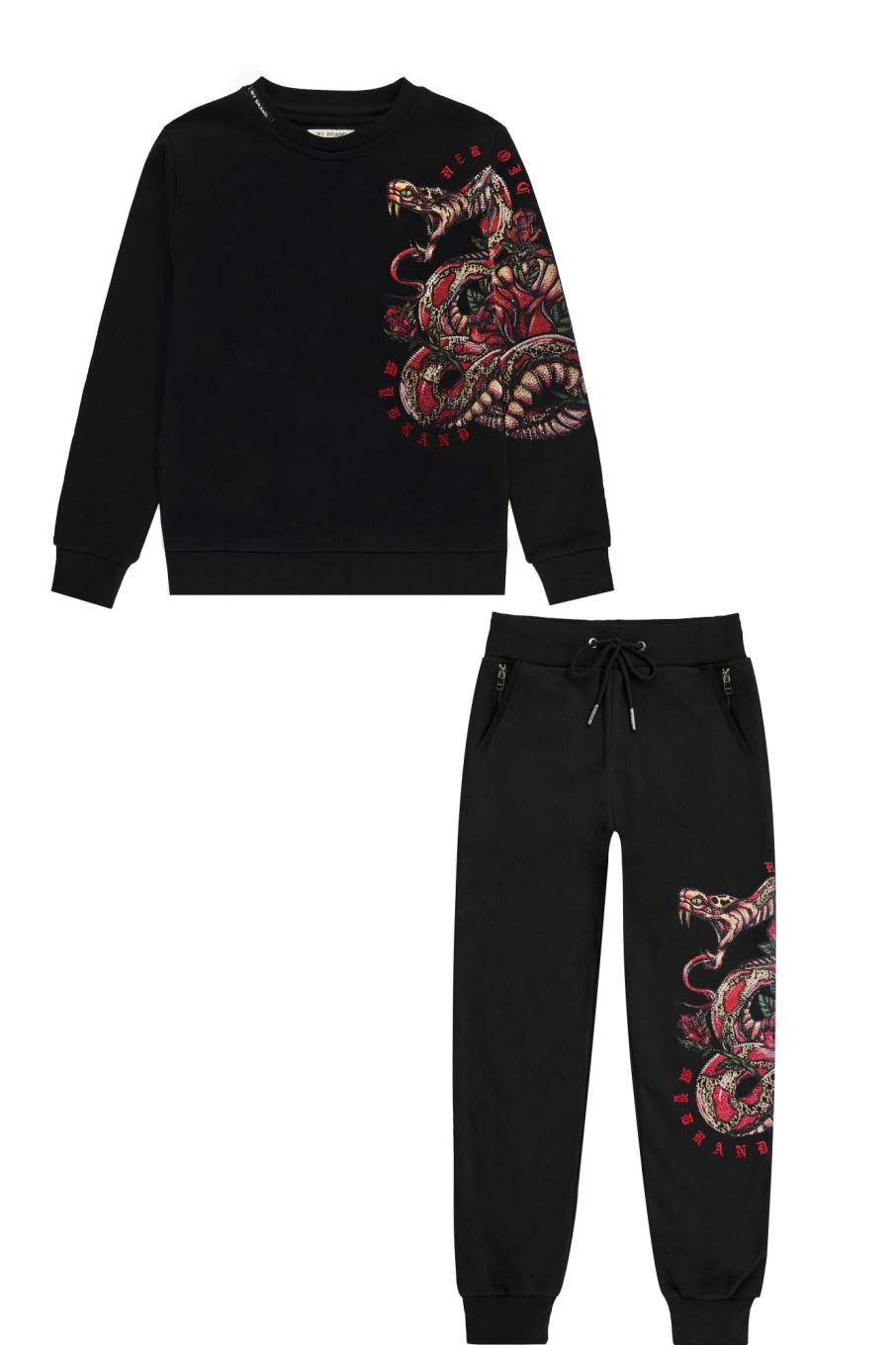 Junior My Brand Sweaters | Snake Rose Sweater Black