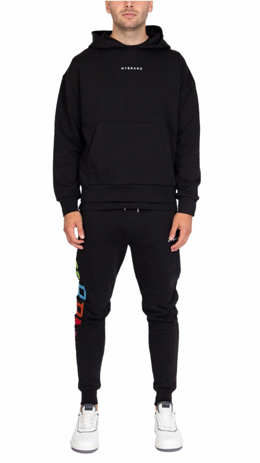 Men My Brand Sweatpants | Rainbow College Mb09 Joggingsuit Black