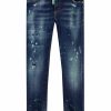 Junior My Brand Jeans | Blue Distressed Neon Green Jeans