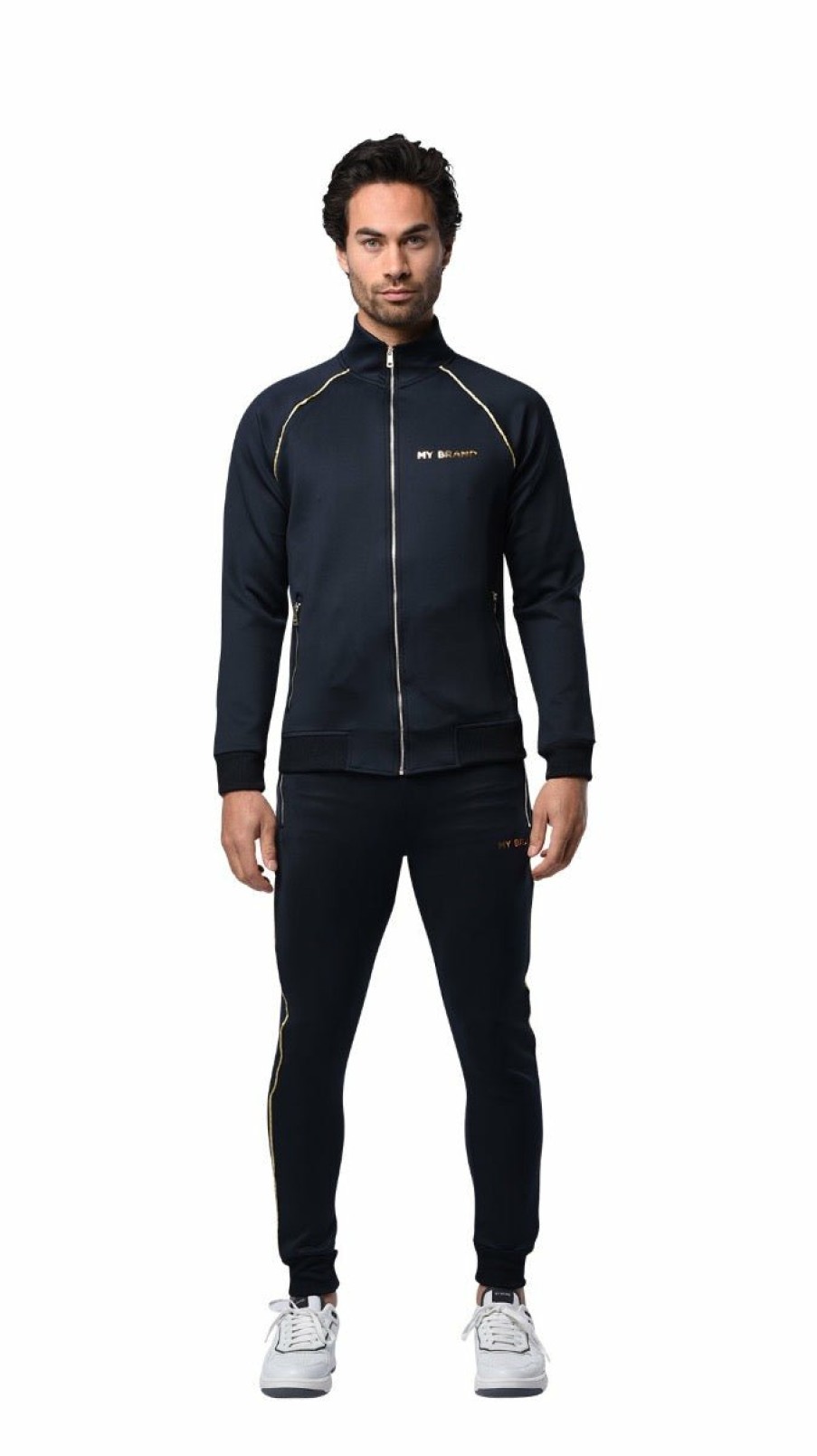 Men My Brand Tracksuits | Gold Piping Tracksuit