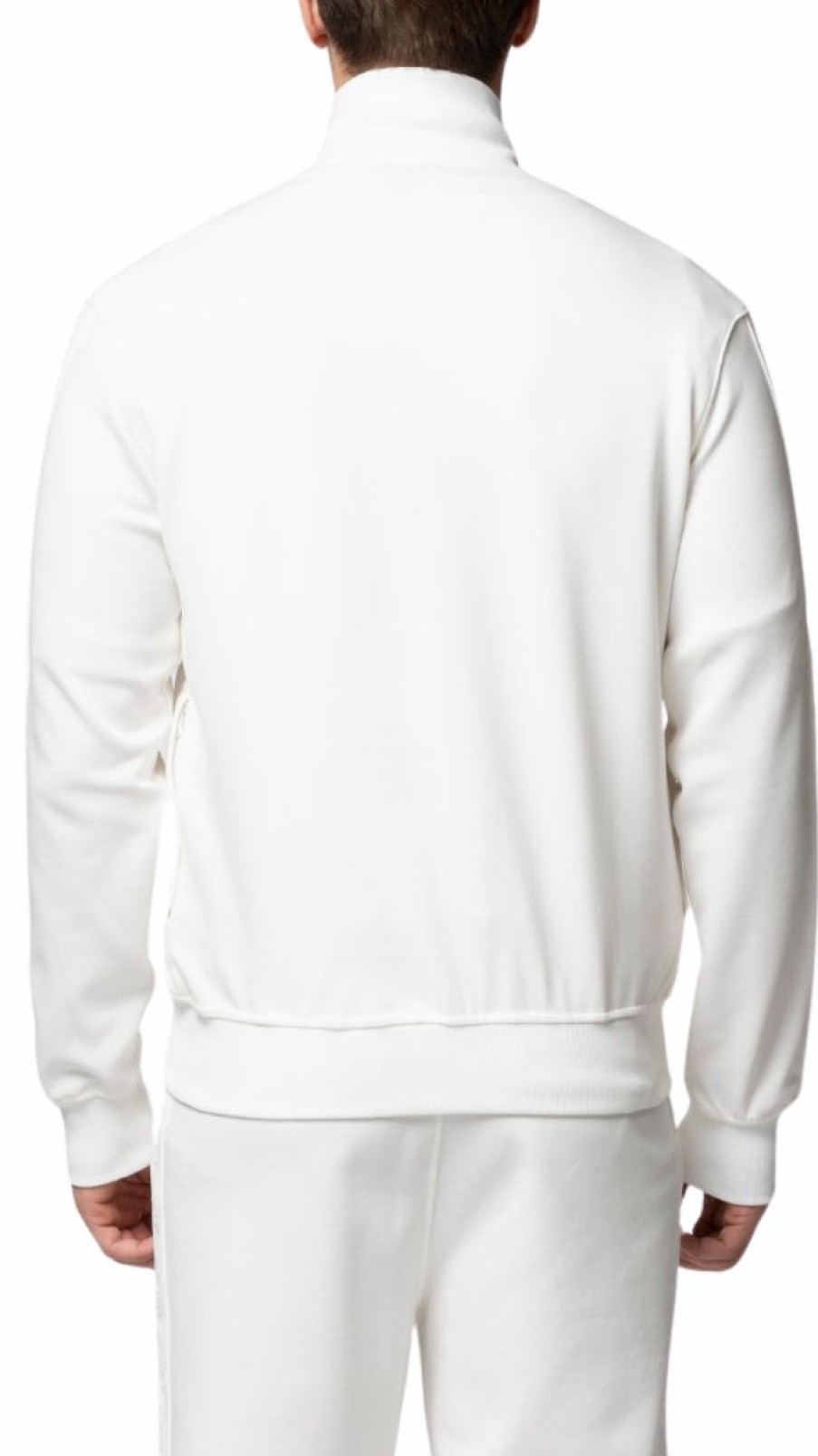 Men My Brand Tracksuits | Mb Essential Pique White Trackjacket