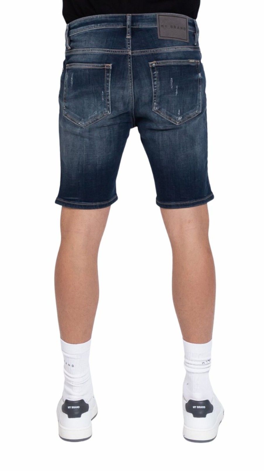 Men My Brand Shorts | Mb Skinny Blue Short Jeans Destroyed