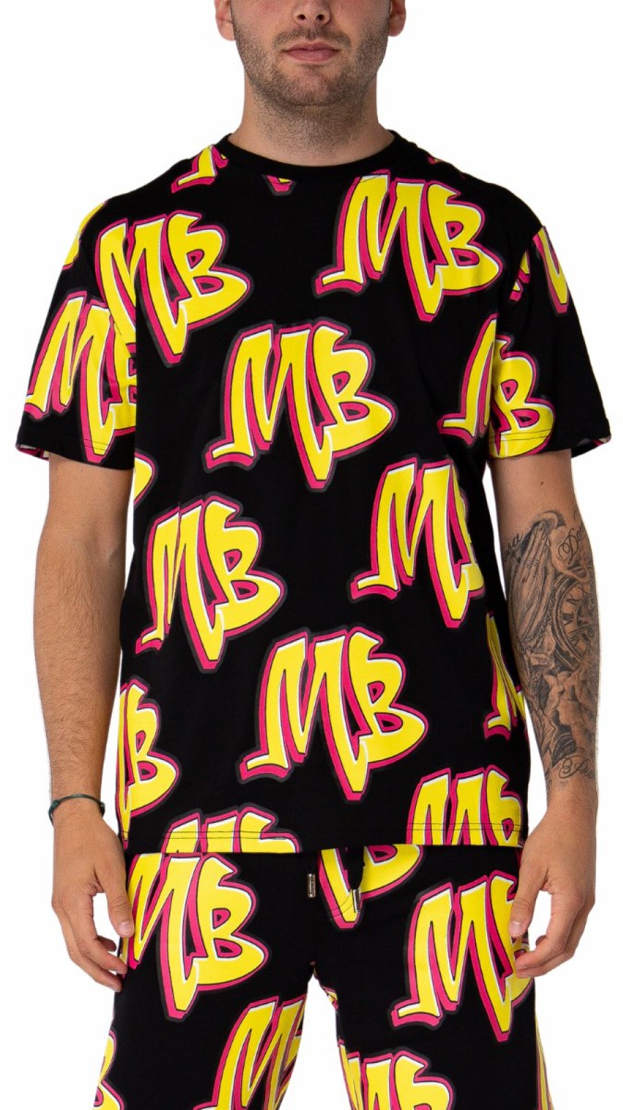 Men My Brand T-Shirts | Mb Graffiti Allover T-Shirts Black