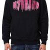 Men My Brand Hoodies | Mb Logo Rhinestones Graffiti Magenta Hoodie