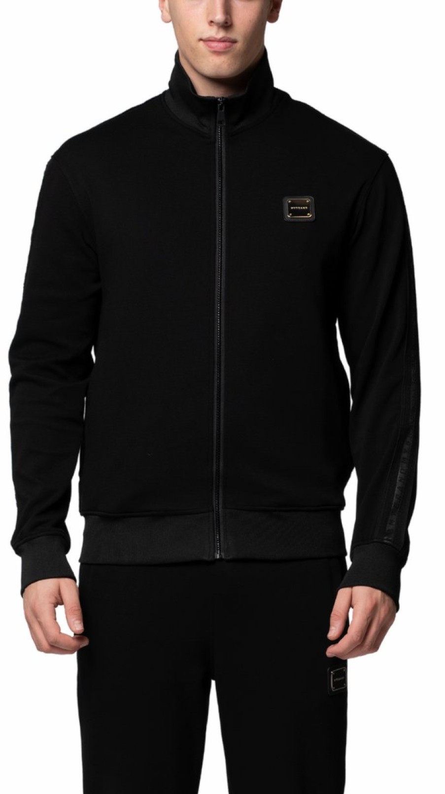 Men My Brand Tracksuits | Mb Essential Pique Black Trackjacket