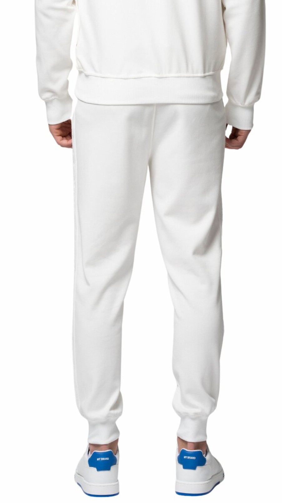 Men My Brand Tracksuits | Mb Essential Pique White Trackpants