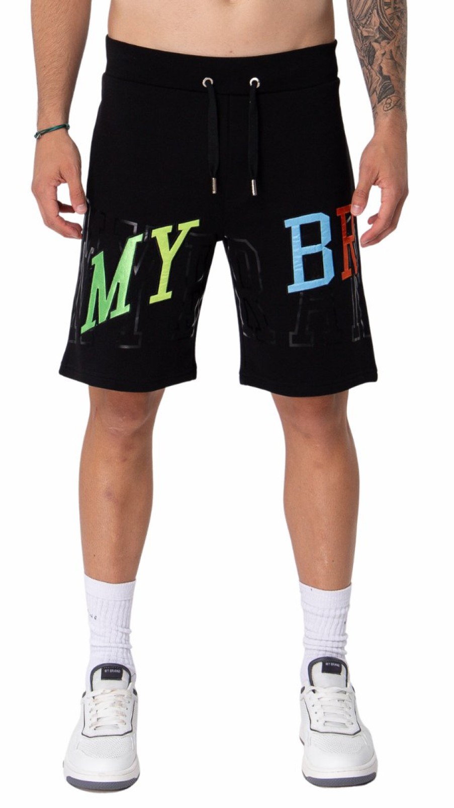 Men My Brand Shorts | Rainbow College Mb09 Shorts Black