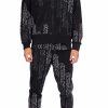 Men My Brand Sweatpants | Rhinestone Gradient Mb Joggingsuit Black