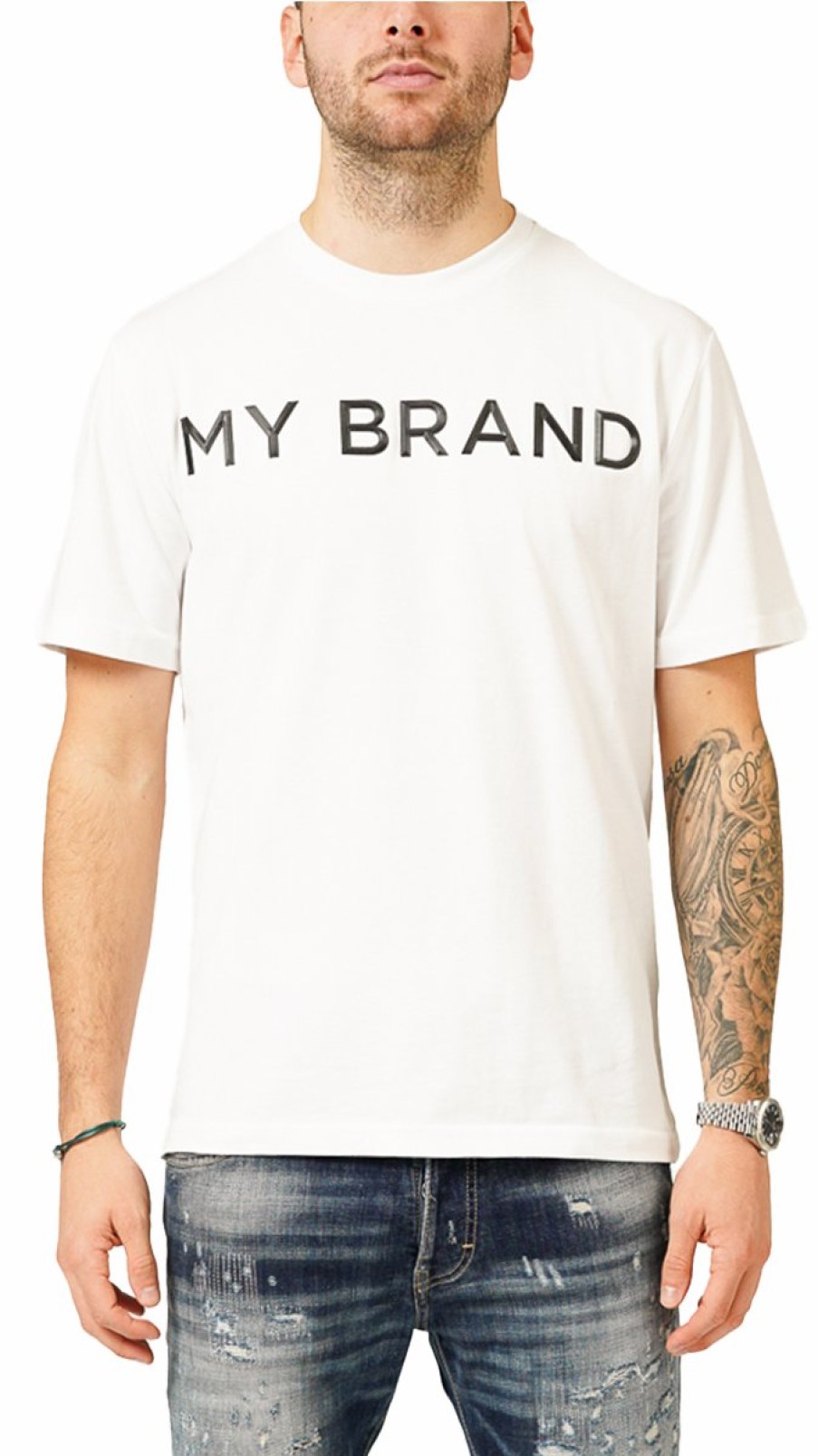 Men My Brand T-Shirts | My Brand Logo White T-Shirt