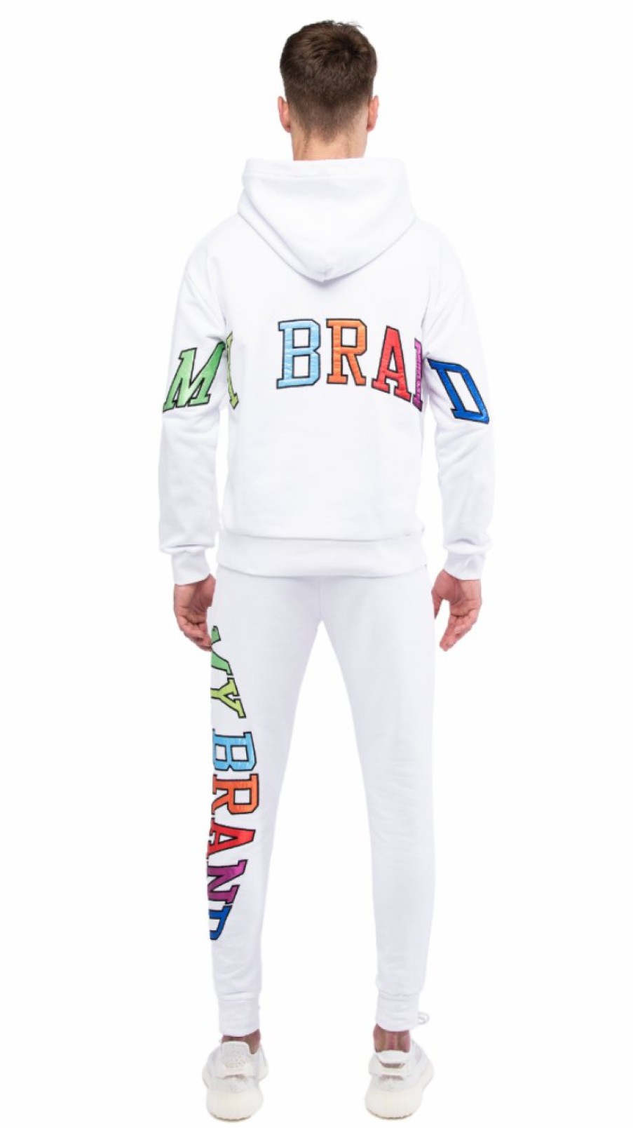 Men My Brand Joggingsuits | My Brand Rainbow College Joggingsuit White