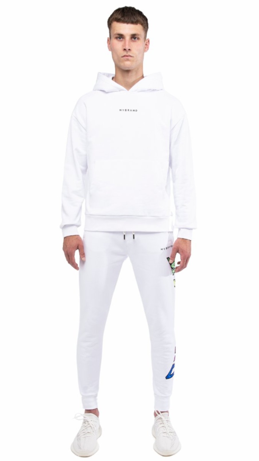 Men My Brand Joggingsuits | My Brand Rainbow College Joggingsuit White