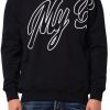 Men My Brand Hoodies | Mb Logo White Silicon Print Hoodie