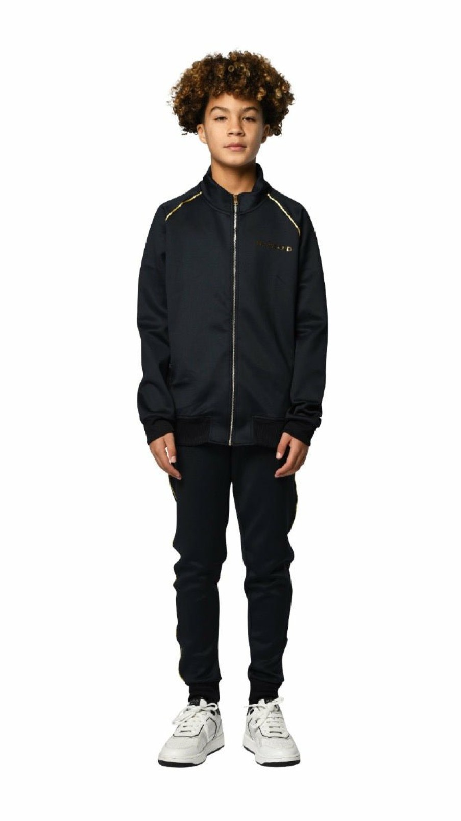 Junior My Brand Joggingsuits | Gold Piping Tracksuit Boys