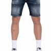 Men My Brand Shorts | Mb Skinny Blue Short Jeans White Neon Green