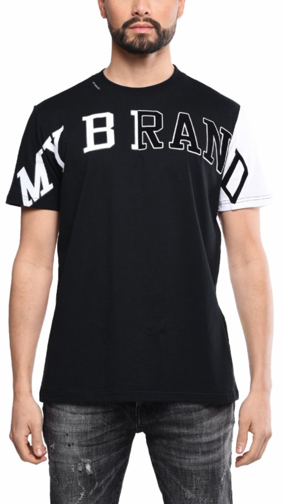 Men My Brand T-Shirts | Black And White T Shirt C