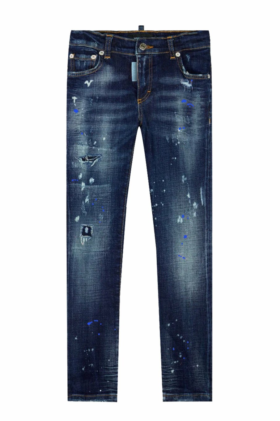 Junior My Brand Jeans | Washed White Blue And White Spots Jeans