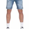 Men My Brand Shorts | Mb Skinny Blue Short Jeans Red White