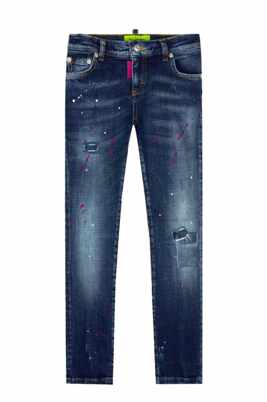 Junior My Brand Jeans | Blue Distressed Pink Spot