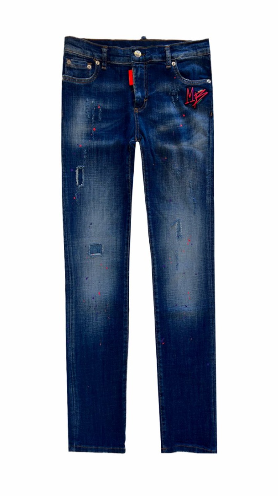 Junior My Brand Jeans | Purple Pink Spots Denim Jeans