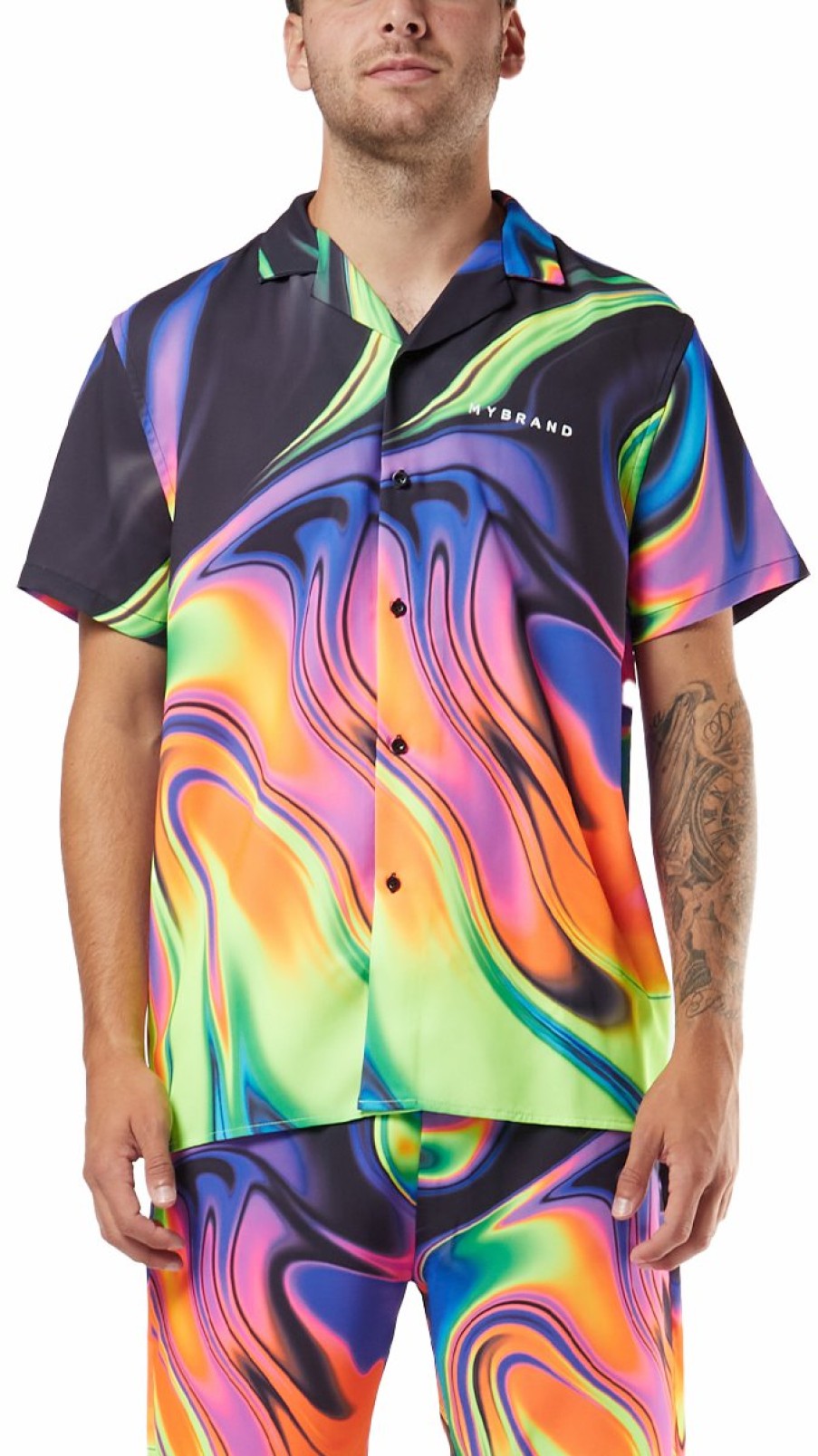 Men My Brand Swimwear | Liquid Swim Capsule Bowling Shirt