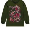 Junior My Brand T-Shirts | Snake Roses Longsleeve Army