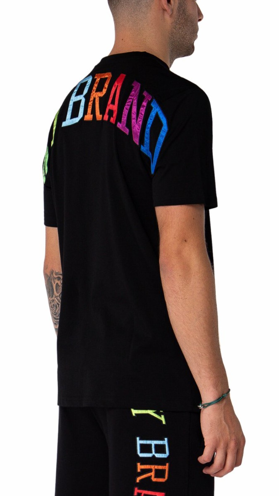 Men My Brand T-Shirts | My Brand Rainbow College T-Shirt Black