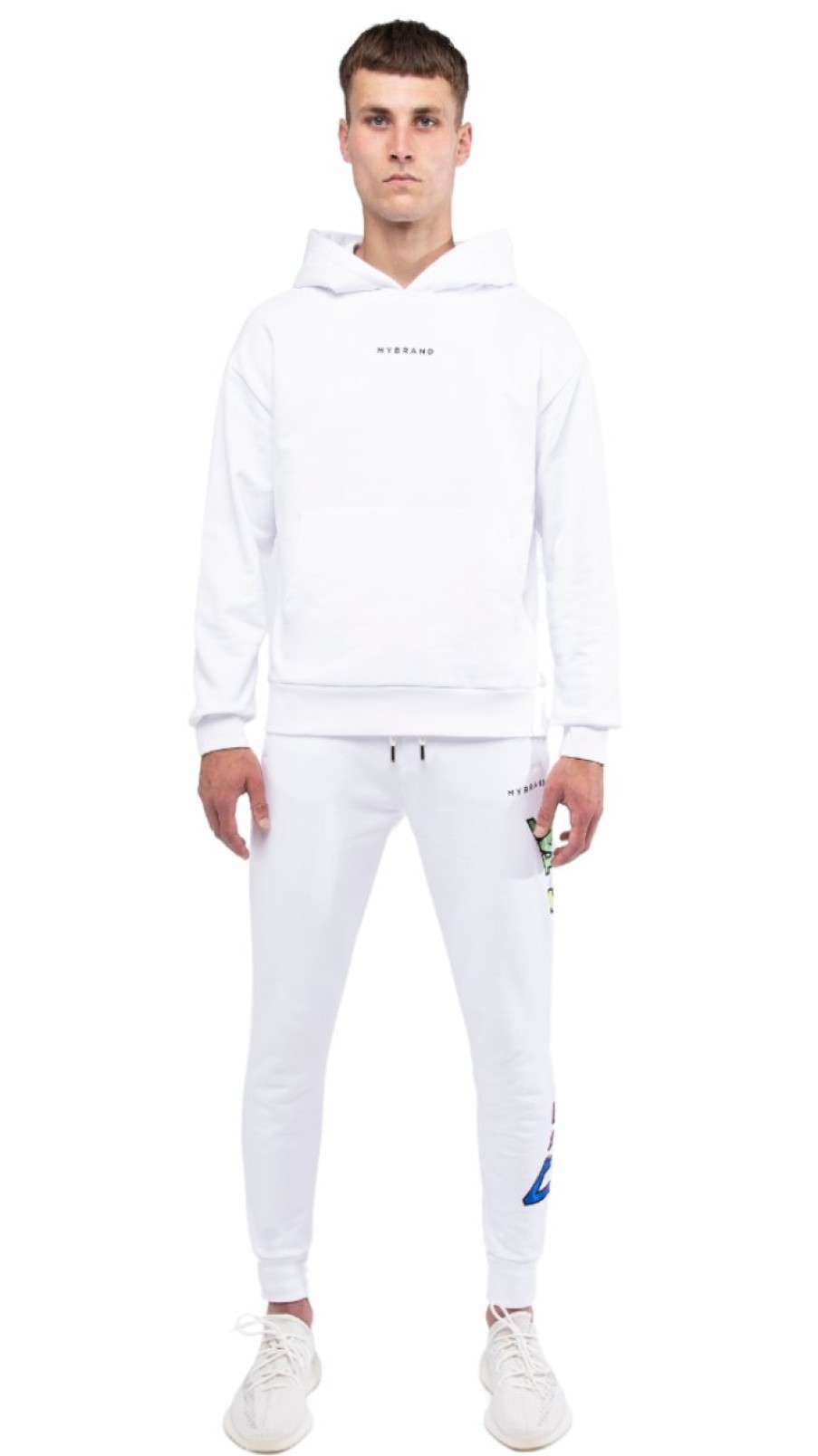 Men My Brand Sweatpants | My Brand Rainbow College Joggingsuit White