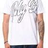 Men My Brand T-Shirts | Mb Logo Black Sillicon Print Tshirt