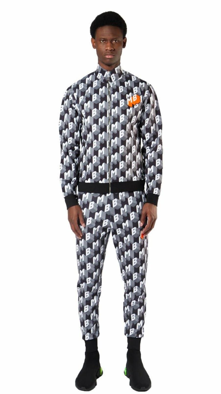 Men My Brand Tracksuits | All Over Orange Badge Tracksuit