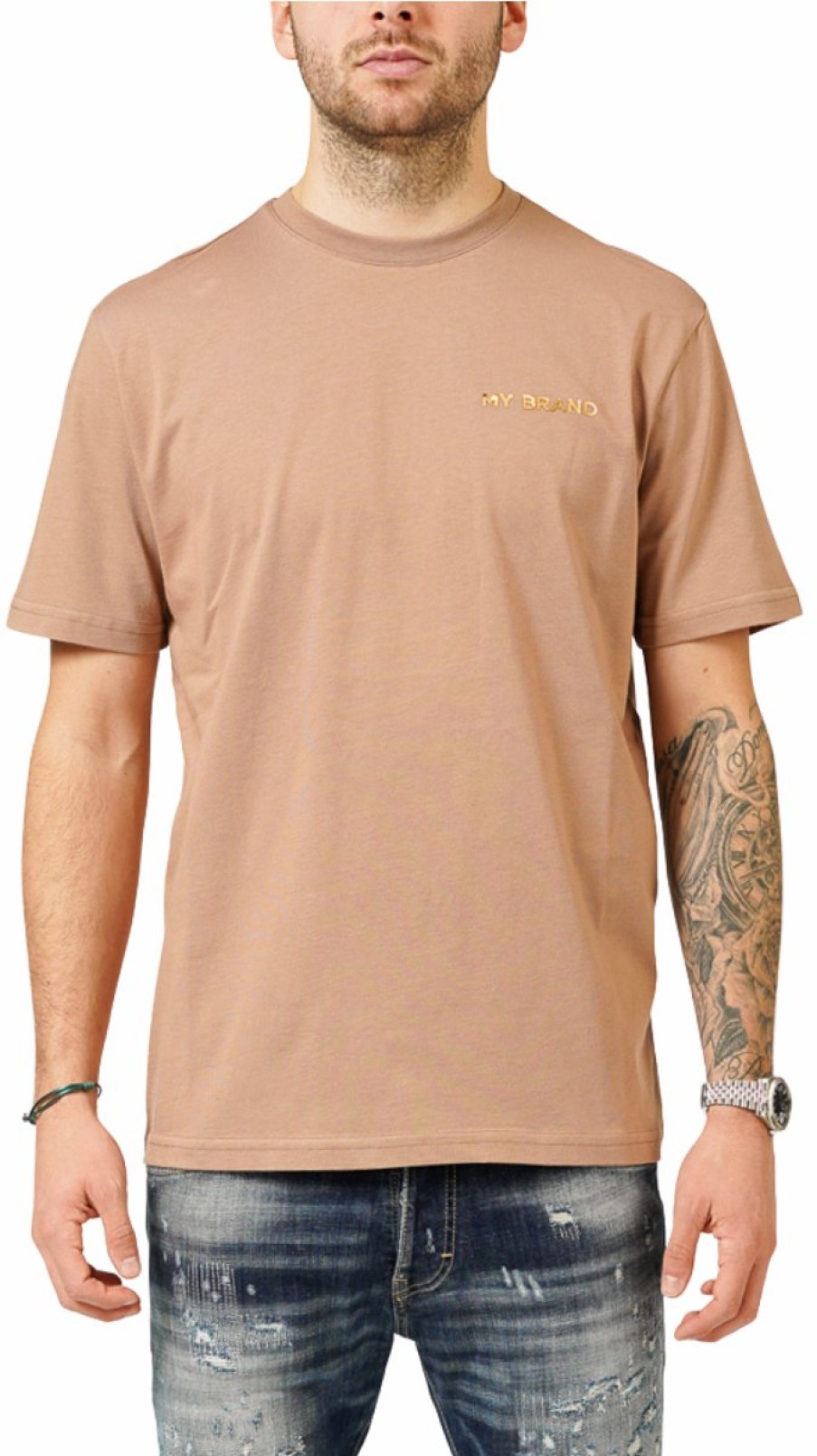 Men My Brand T-Shirts | My Brand Chest Logo Army