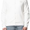 Men My Brand Jackets | Mb Essential Pique White Baseball Jacket