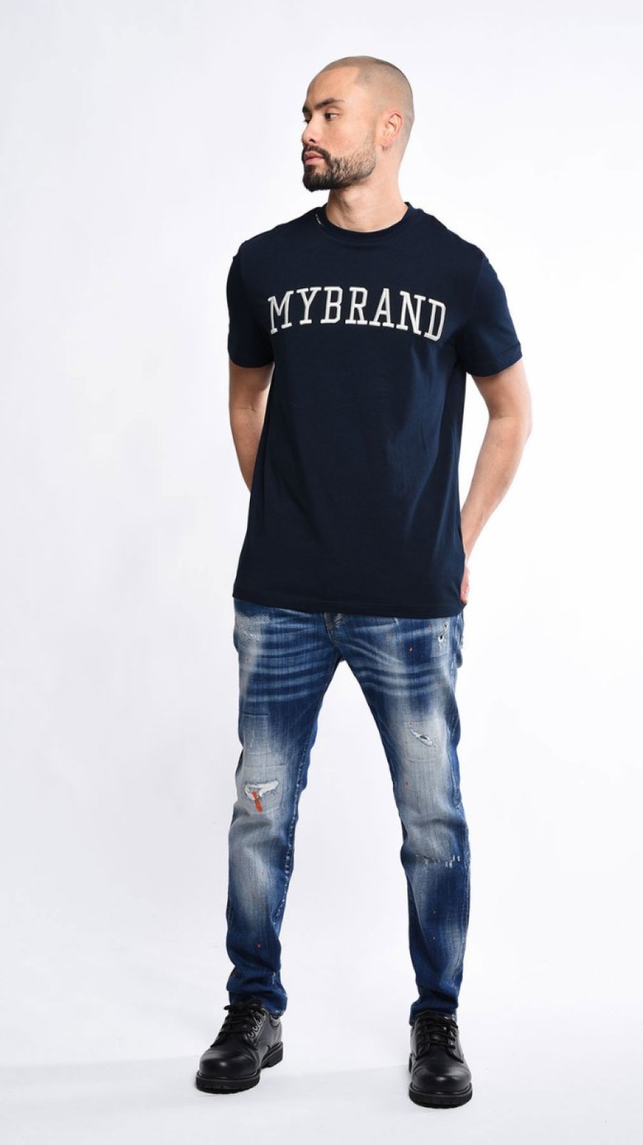 Men My Brand T-Shirts | My Brand 3D Na/Wh