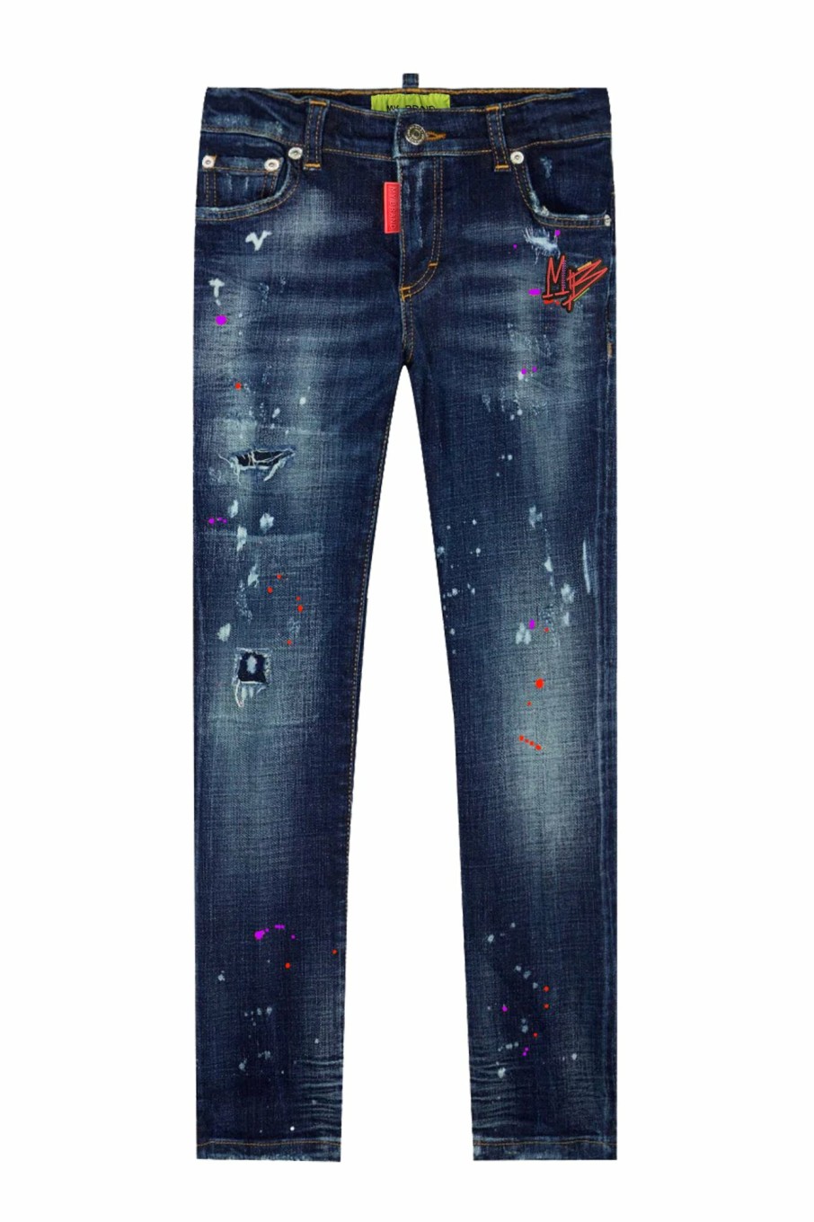 Junior My Brand Jeans | Blue Distressed Red Spots Jeans