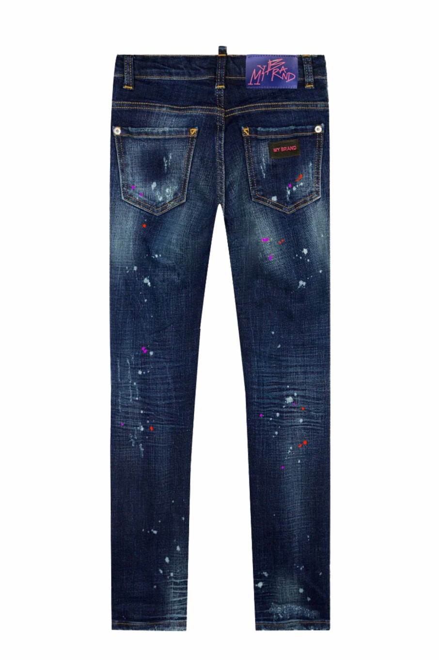 Junior My Brand Jeans | Blue Distressed Red Spots Jeans