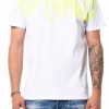 Men My Brand T-Shirts | Mb Logo Graffiti Spray Neon Yellow Tshirt