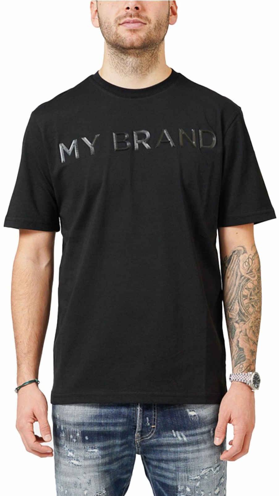 Men My Brand T-Shirts | My Brand Logo Black T-Shirt