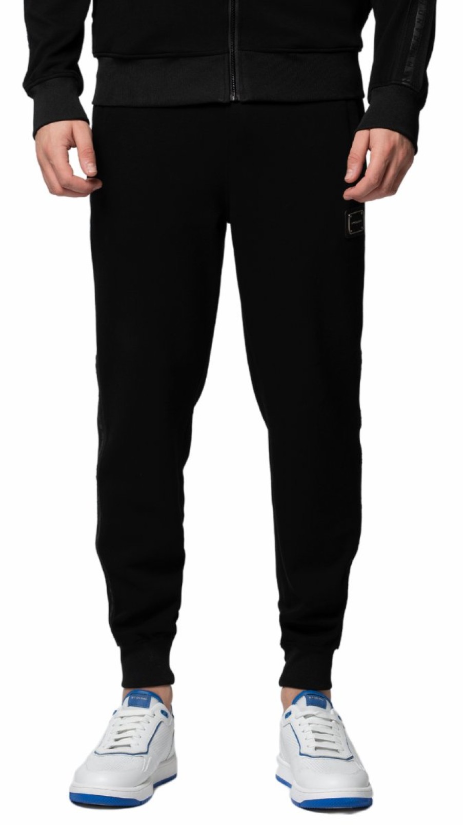 Men My Brand Tracksuits | Mb Essential Pique Black Trackpants