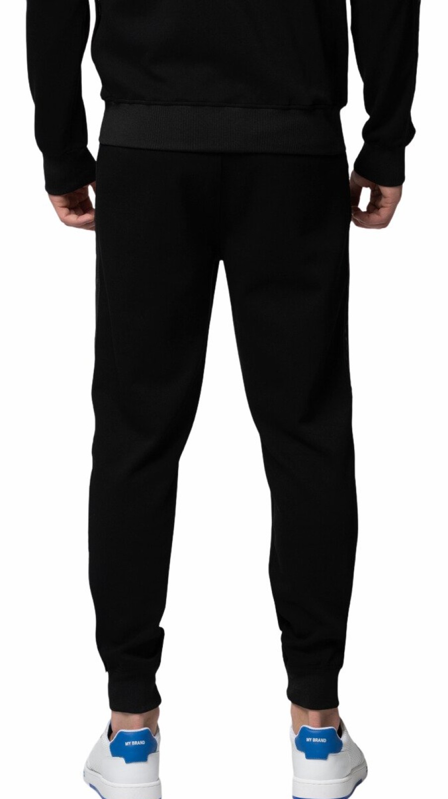 Men My Brand Tracksuits | Mb Essential Pique Black Trackpants